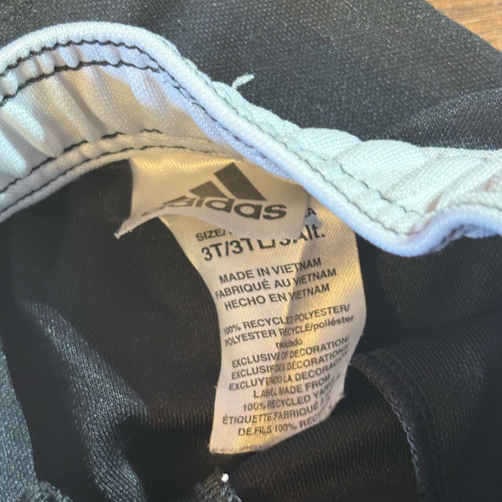 Adidas Kids Black Track Pants - Picture 4 of 5